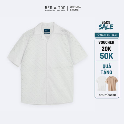[Sale] Áo sơ mi nam Ben & Tod R1613 BD227 chất liệu cotton cao cấp basic đứng form Regular