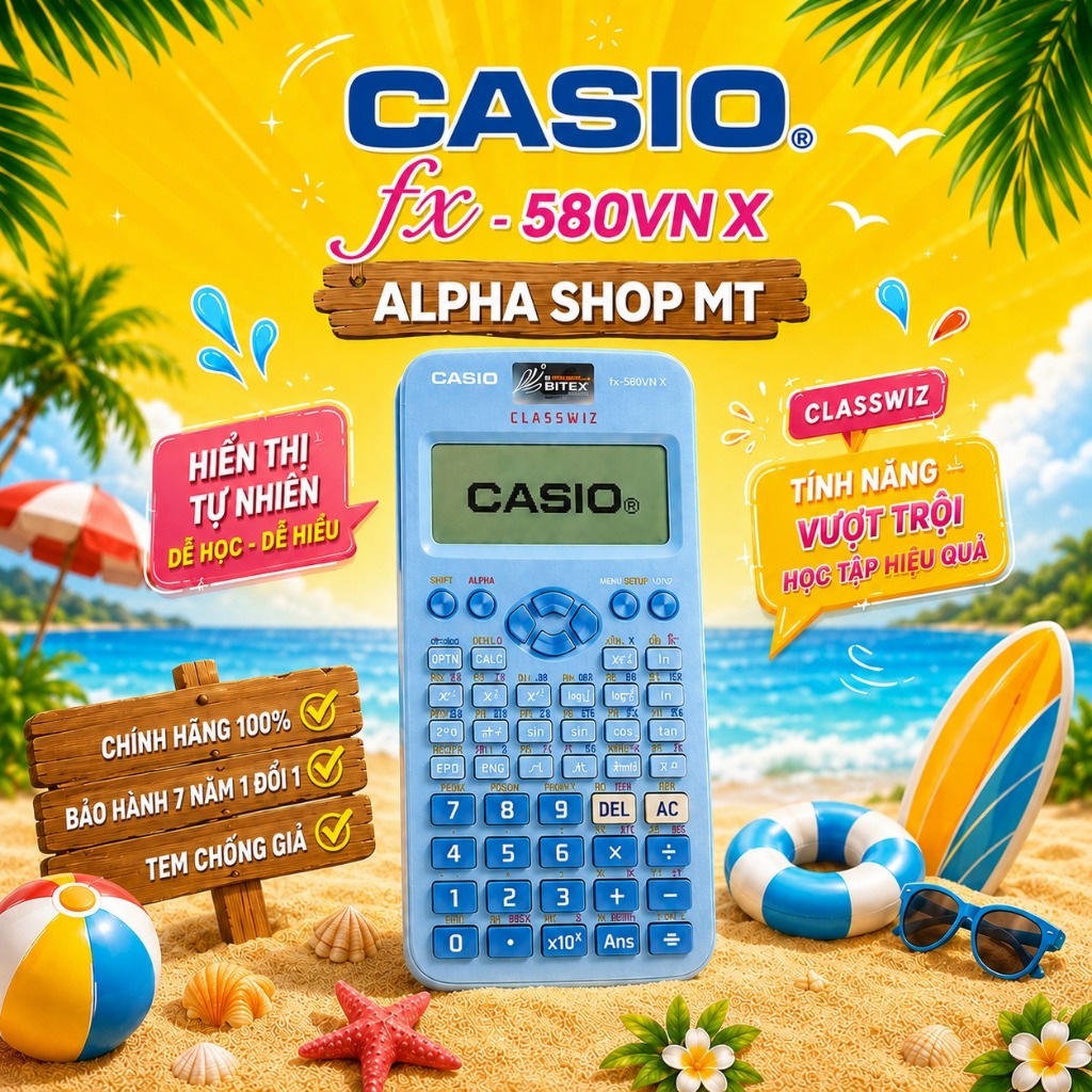 Máy Tính Casio fx-580VN X Cũ Màu Xanh Dương Chính Hãng 80-99% | Được Mang Vào Phòng Thi