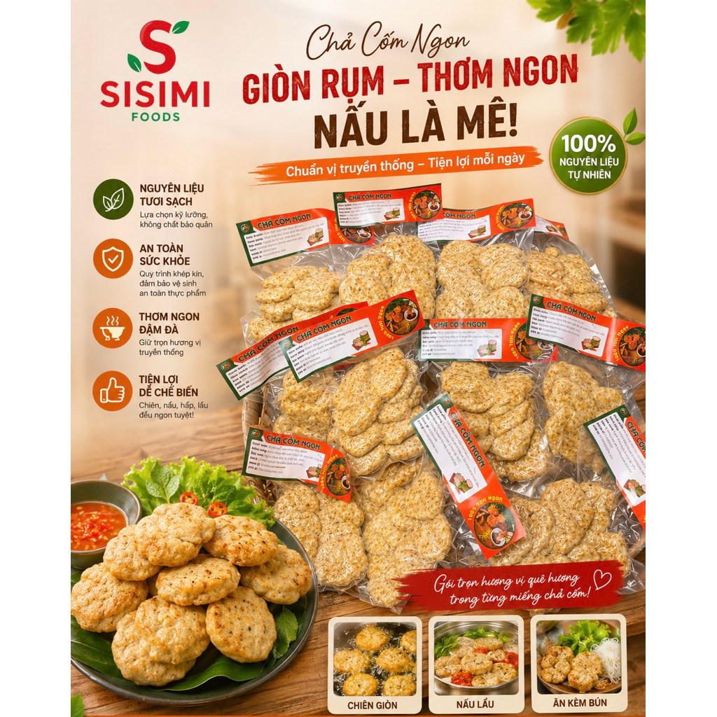 Chả cốm tươi non loại ngon 500g - Chả cốm ngon