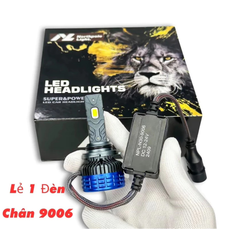 Đèn LED Pha N30 70W Cho Ô Tô Xe Máy Chân H4 H7 H11 9005 9006 Ánh Sáng Xa Có Quạt Tản