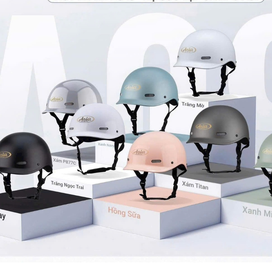 Mũ Bảo Hiểm 1/2 Đầu ASIA A09 Chính Hãng, Phù Hợp Cho Cả Nam và Nữ/Bảo Hành 12 Tháng/Mũ Cá Heo A09.