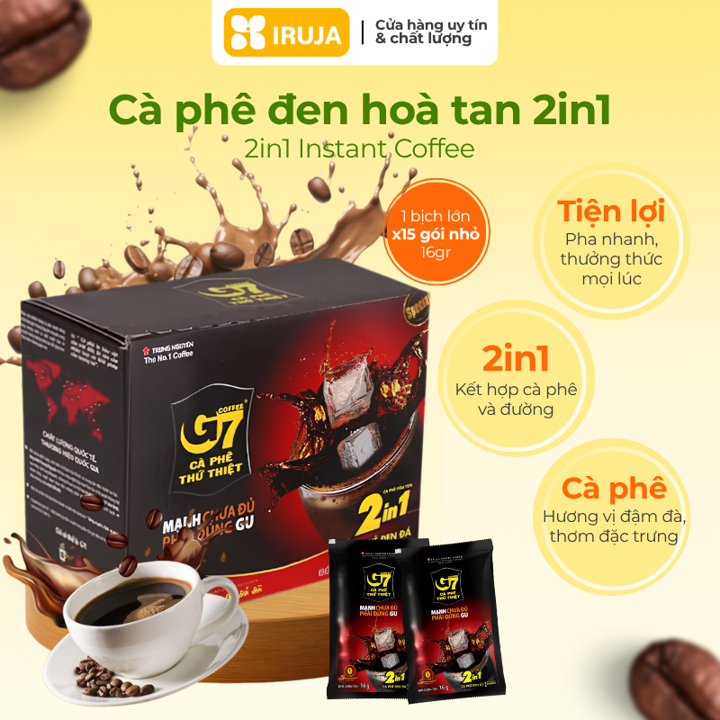 [IRUJA] Cà Phê Hòa Tan G7 2in1 Hộp 15 Gói x 16G
