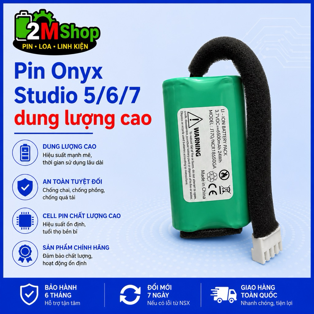 Linh kiện thay thế Pin loa onyx studio 5/6/7 dung lượng cao. đọc mô tả
