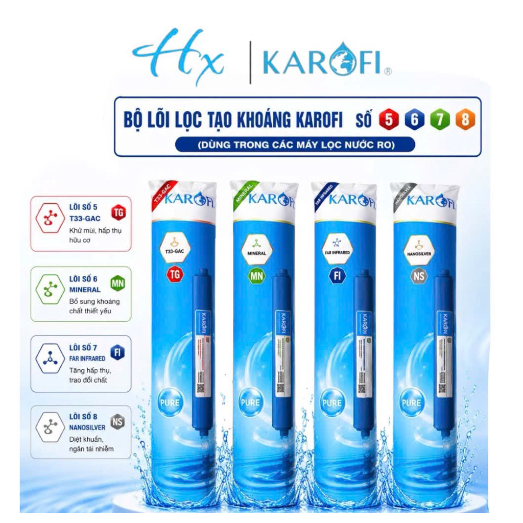 Bộ 4 Lõi khoáng karofi 5678 máy lọc nước