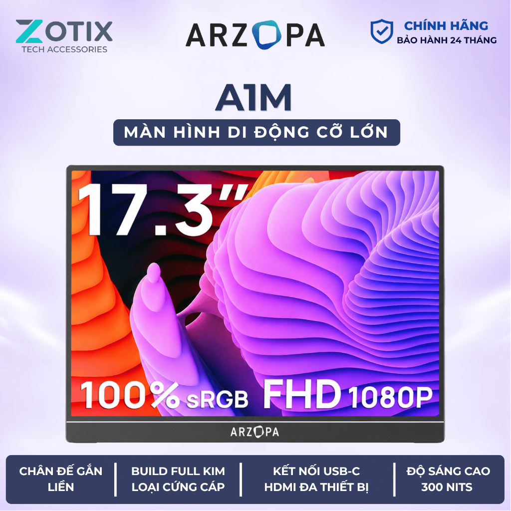 Màn hình di động ARZOPA A1M 17.3 inch - Bảo Hành Chính hãng 24 tháng