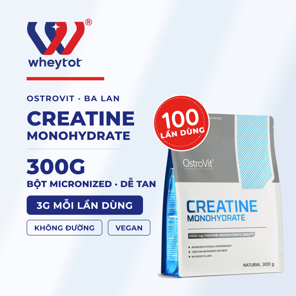 Creatine Ostrovit 300g chính hãng | creatine monohydrate hỗ trợ sức mạnh | Whey Tốt