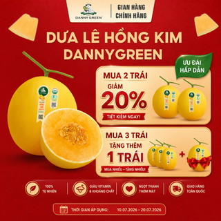 Dưa Lê Hữu Cơ Hồng Kim DannyGreen Size 1KG - 1.3KG