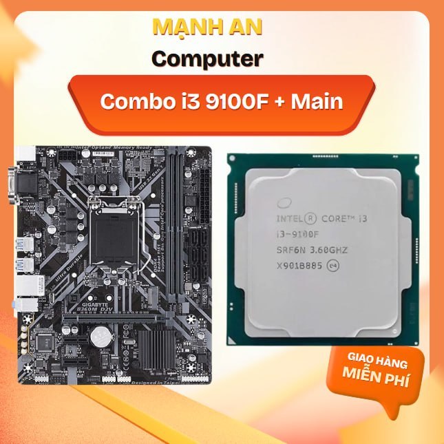 Bộ PC Combo CPU i3 9100F + MAIn + RAm Hàng Chuẩn