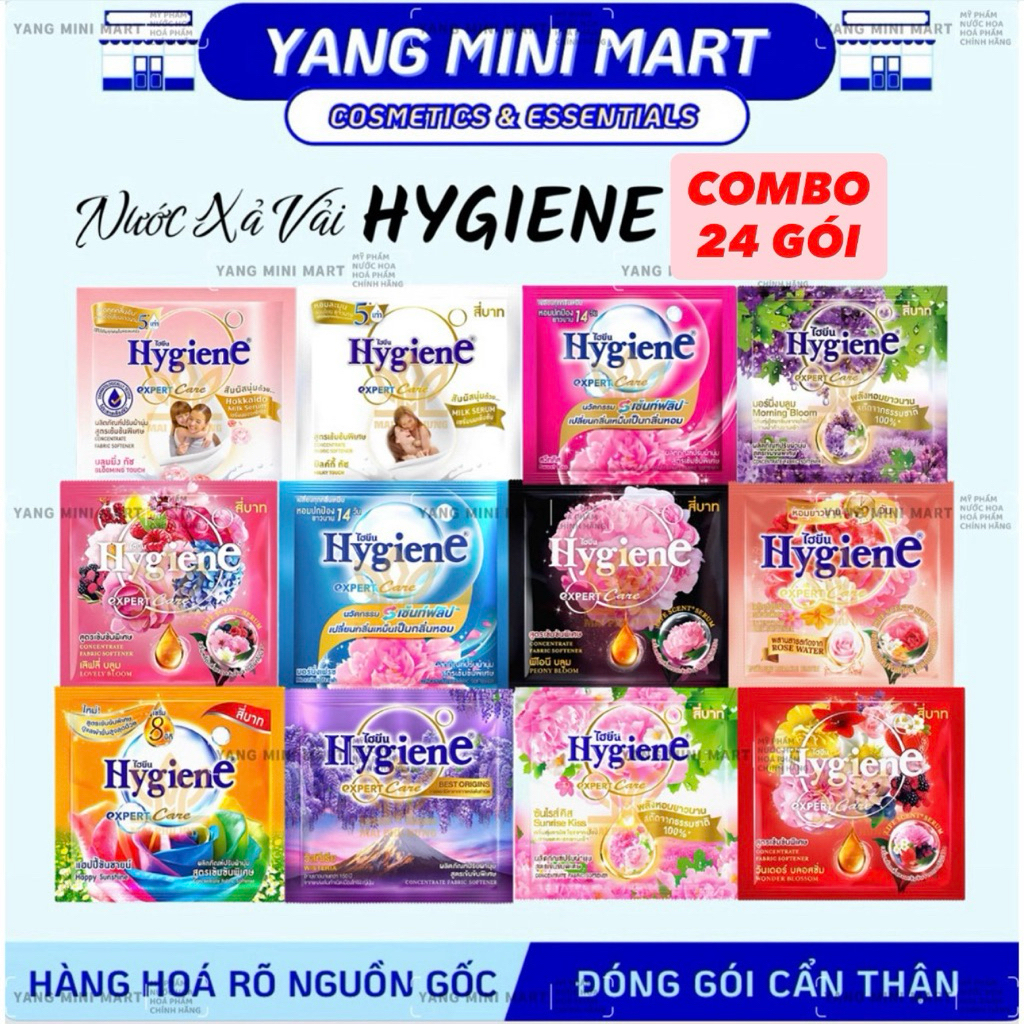 Nước Xả Vải Hygiene COMBO 24 Gói 20ml - Nước Xả Hygiene Dây Thái Lan Đủ Mùi HÀNG CHÍNH HÃNG