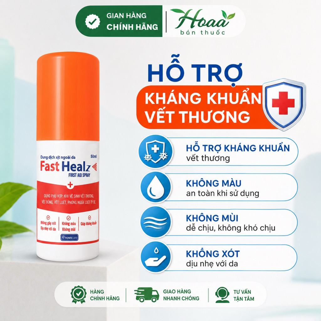 xịt FASTHEAL FIrst 50ml -vệ sinh thương cho bé NOvocare