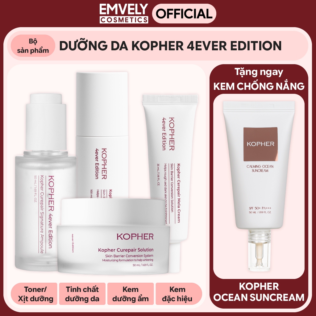 Bộ Sản Phẩm Dưỡng Da KOPHER 4EVER EDITION (4 bước tặng 1)