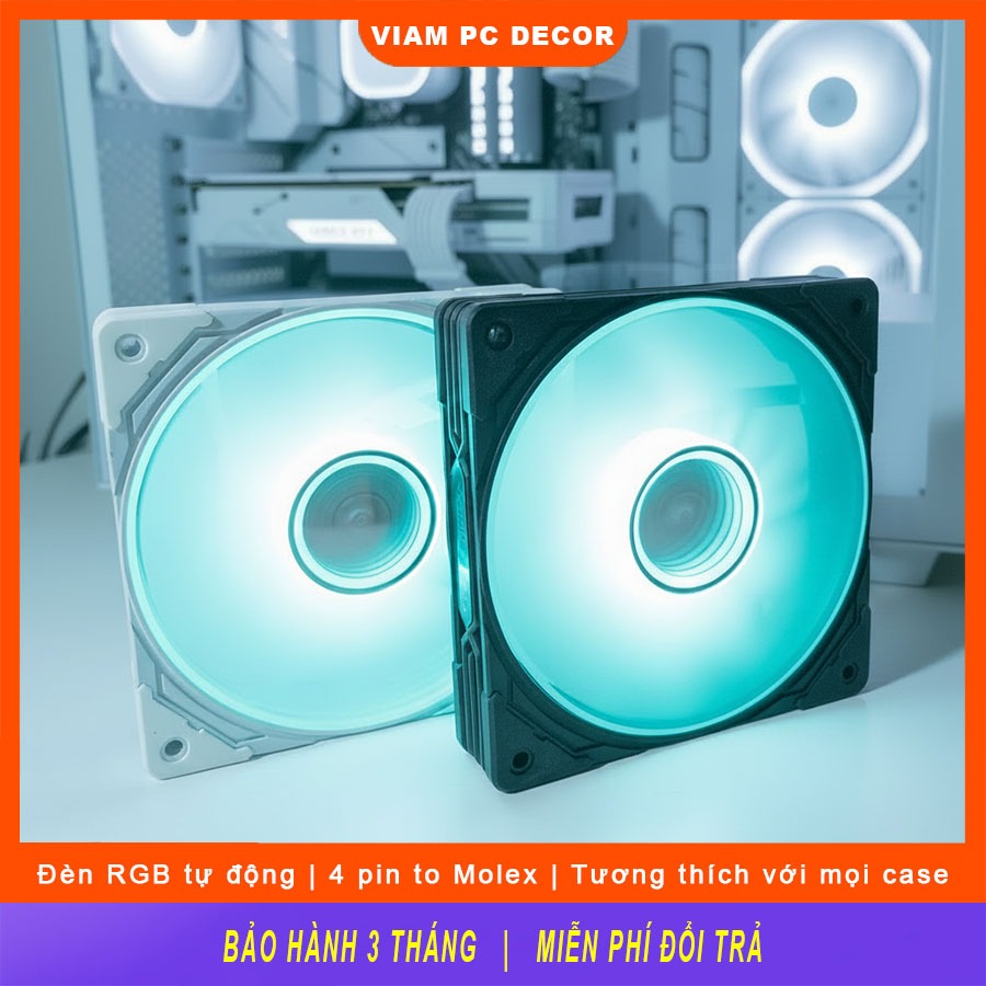 Fan tản nhiệt Coolmoon LED ARGB sync main sync hub; quạt tản nhiệt máy tính 4 PIN PWM