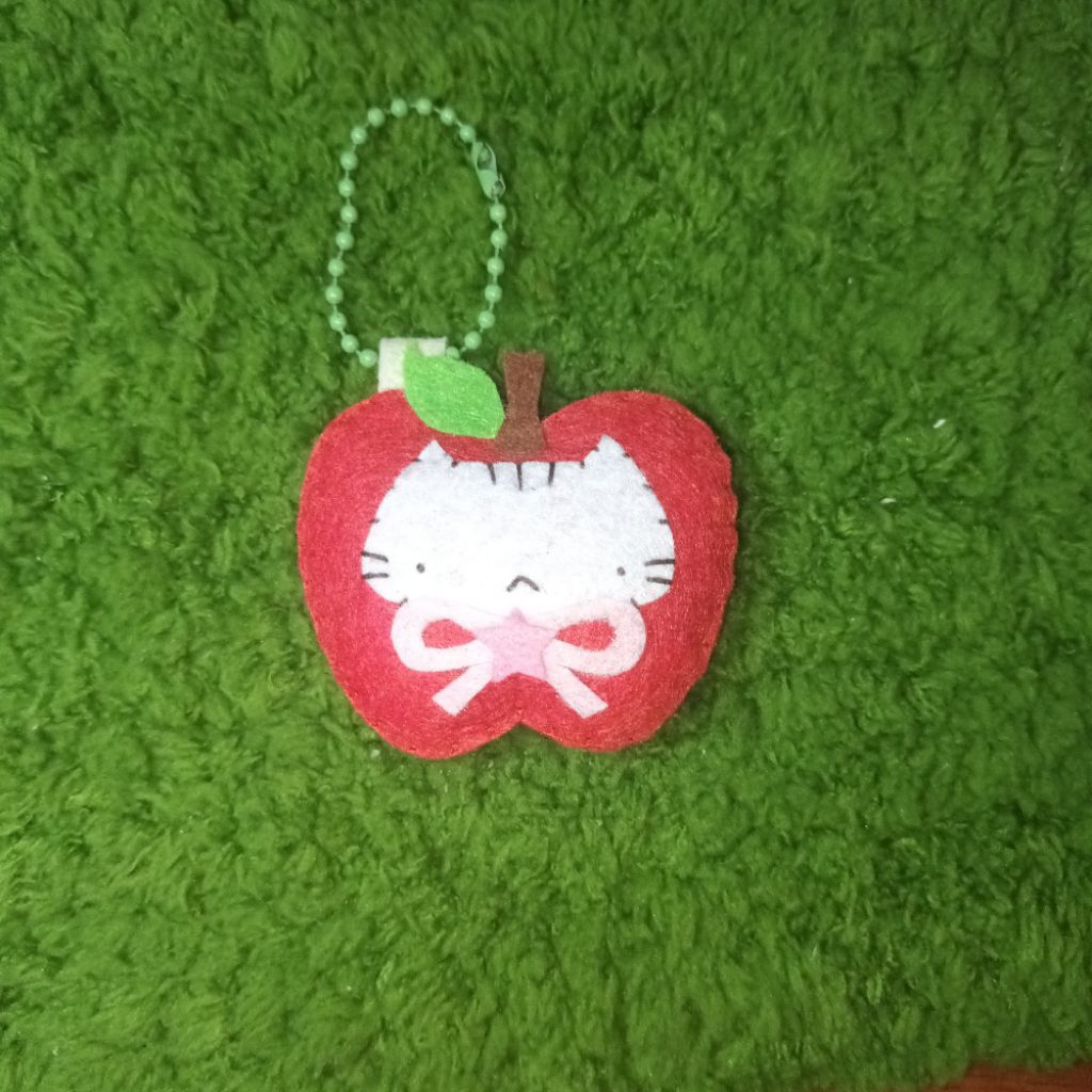 móc khóa trái táo mèo con meo meo cute phết bằng vải nỉ ᯓ★