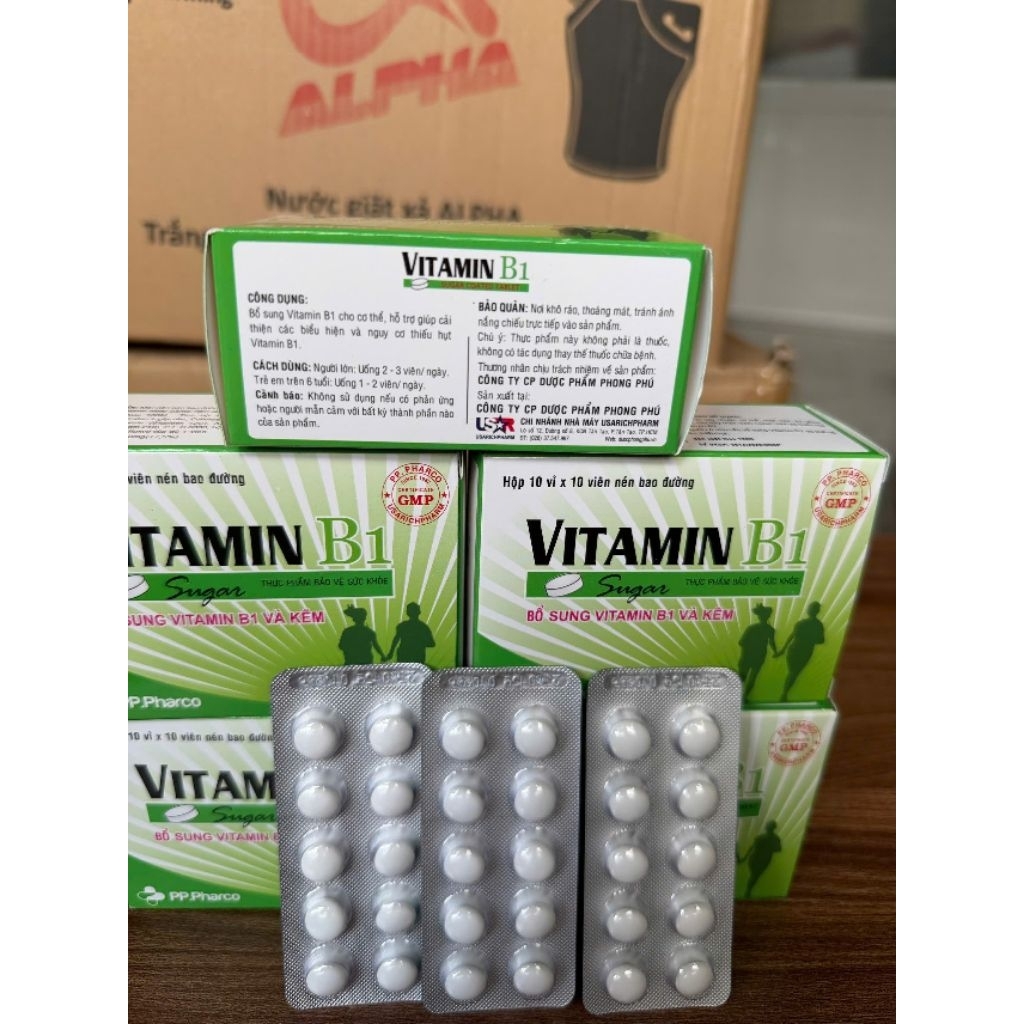 VITAMIN B1 Thực phẩm chức năng B1 hộp 100 viên PP Pharco