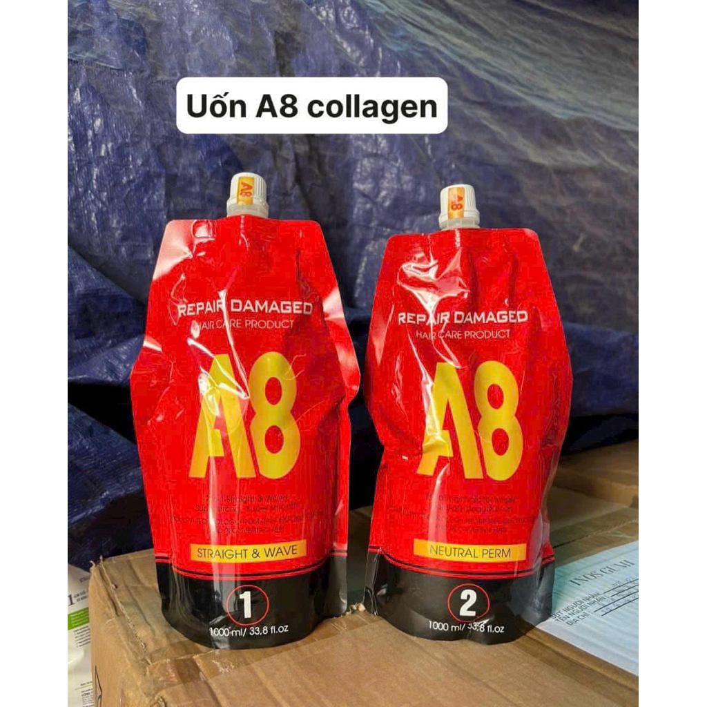 uốn duỗi tóc cao cấp A8 - A8 collagen mùi thơm 1000ml