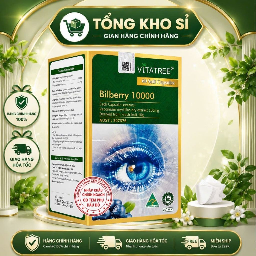 🌿 VITATREE BILBERRY 10000 – TINH CHẤT VIỆT QUẤT, ĐỒNG HÀNH CHĂM SÓC ĐÔI MẮT