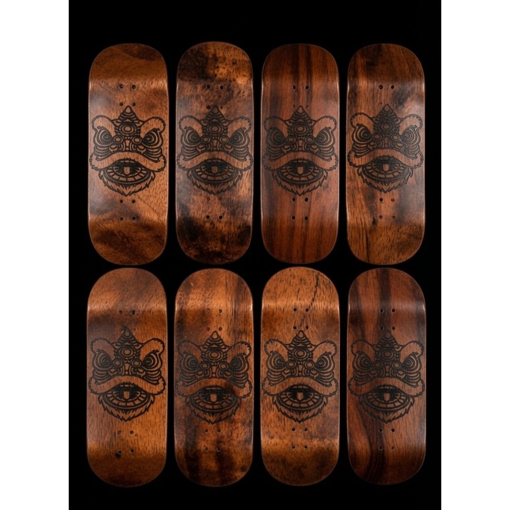 Cosa Nostra Handmade Professional "Asian Dragon" 34mm Fingerboard Deck Popsicle & Boxy Shapes