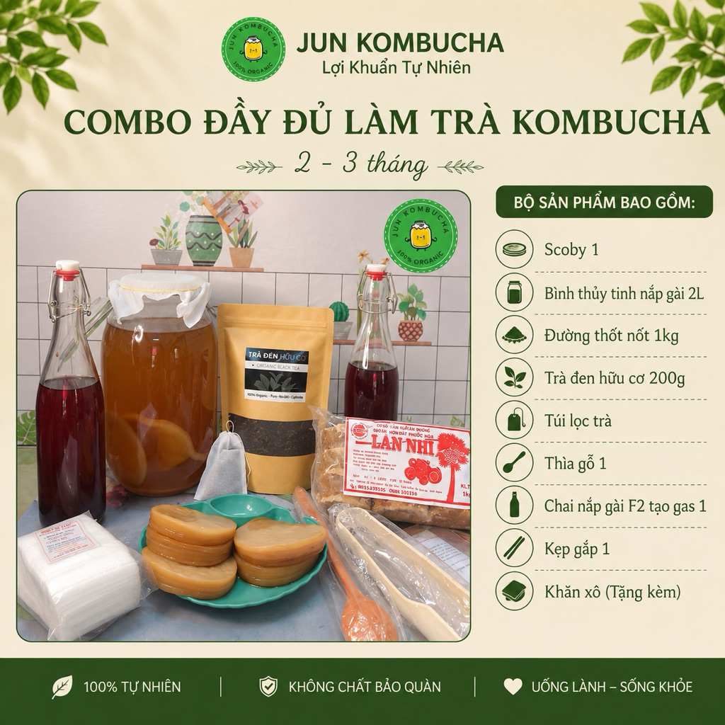 Combo Cao Cấp Làm Trà Kombucha (JUNKOMBUCHA )