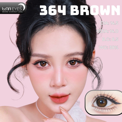 [SALE] Lens mắt FC-364 Brown màu nâu đen tự nhiên, có viền, size lớn - thương hiệu LUNA EYES