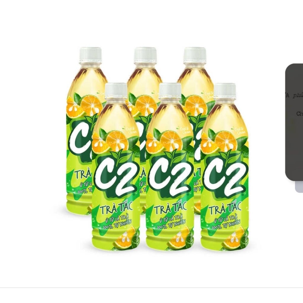 1 lốc C2 trà đen hương tắc 455ml