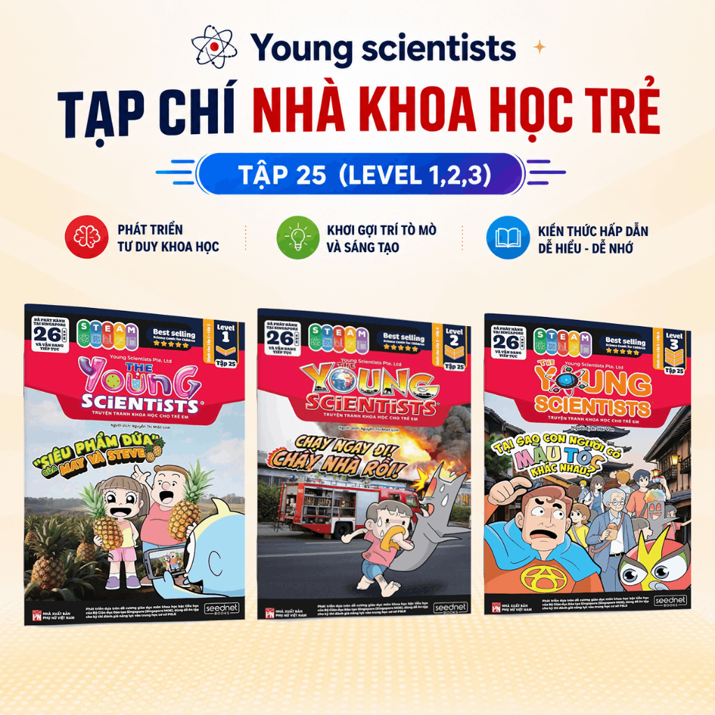 Young scientists Tạp chí nhà khoa học trẻ Tập 25 (Level 1,2,3) - Sách khoa học kì thú cho bé 5 tuổi 