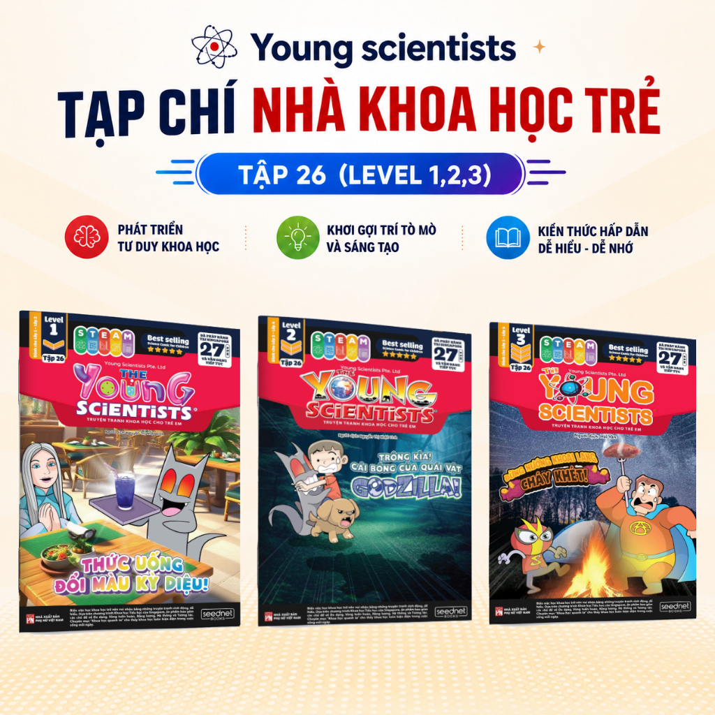 Young scientists Tạp chí nhà khoa học trẻ Tập 26 (Level 1,2,3) - Sách khoa học kì thú cho bé 5 tuổi 
