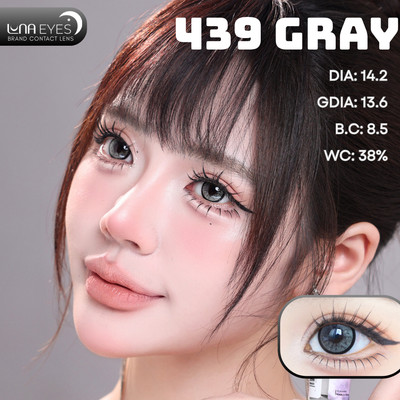 [SALE] Lens mắt FD-439 GRAY màu xám kim cương viền đen nổi bật, không viền, size vừa by LUNA EYES