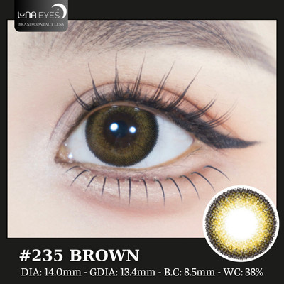[SALE] Lens mắt 235 Brown màu nâu đậm viền đen nổi bật, size nhỏ - LUNA EYES brand