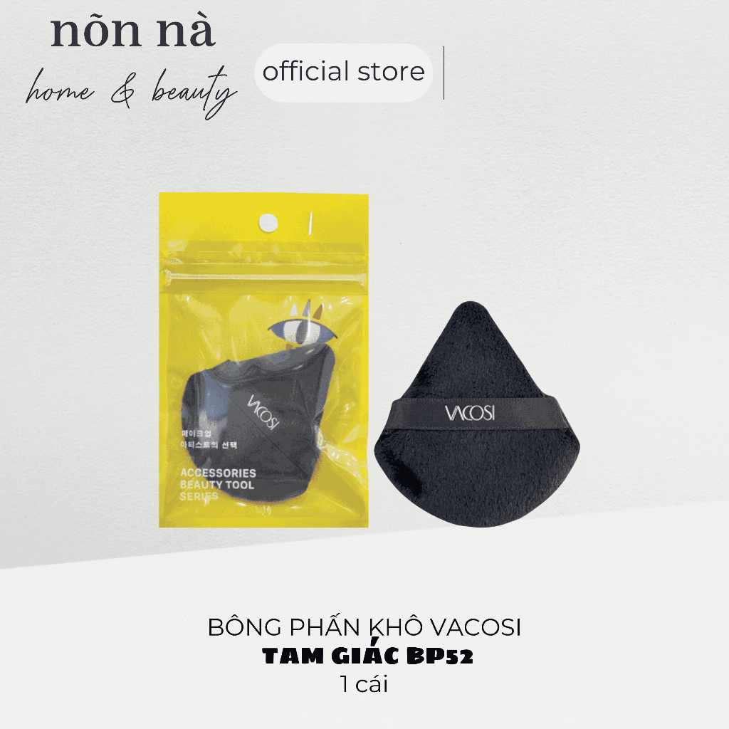 Bông Phấn Khô Vacosi Tam Giác, Đen - Túi 1 Cái - BP52