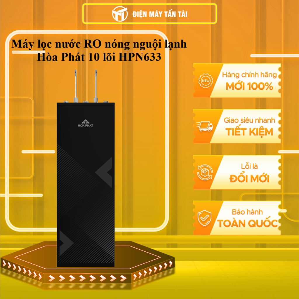 (HCM) - HPN633 - Máy lọc nước RO 3 chế độ Hòa Phát 10 lõi HPN633