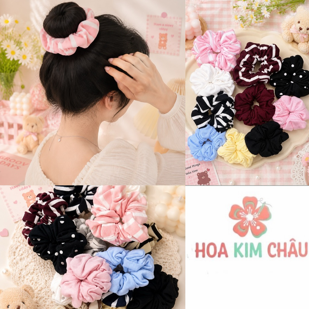 [ 10 CỘT TÓC ] Combo 10 Scrunchie  ngẫu nhiên siêu dễ thương