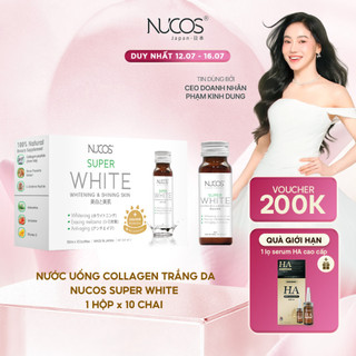 TPBVSK Nước Uống Collagen Nucos Super White Hỗ Trợ Dưỡng Trắng Da Hỗ Trợ Mờ Thâm Nám Hộp 10chai