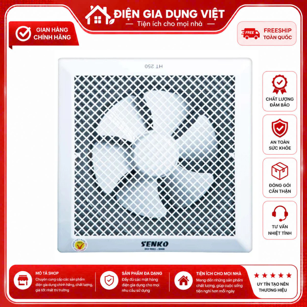QUẠT HÚT ÂM TRẦN SENKO HT150,HT200,HT250 - BẢO HÀNH 12 THÁNG