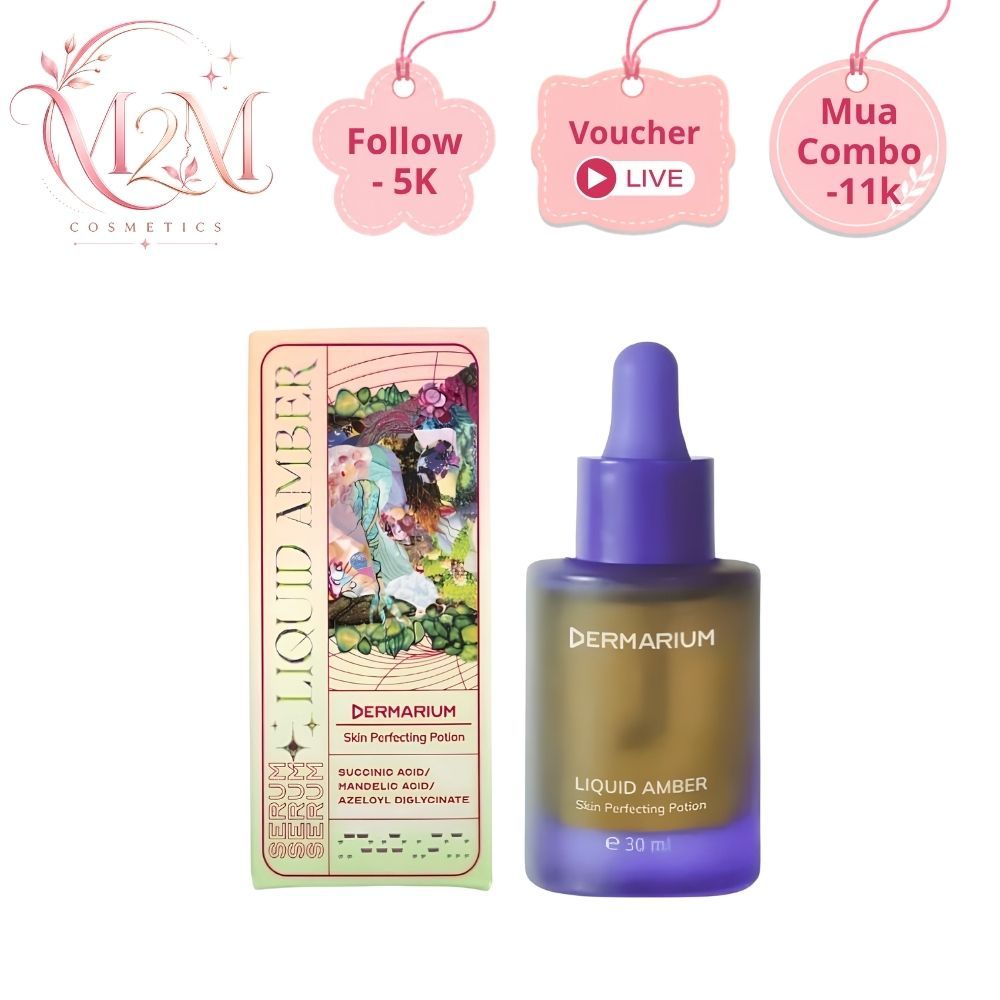Serum Dermarium Liquid Amber tinh chất kiềm dầu, giảm viêm, hạn chế thâm mụn 10ml, 30ml