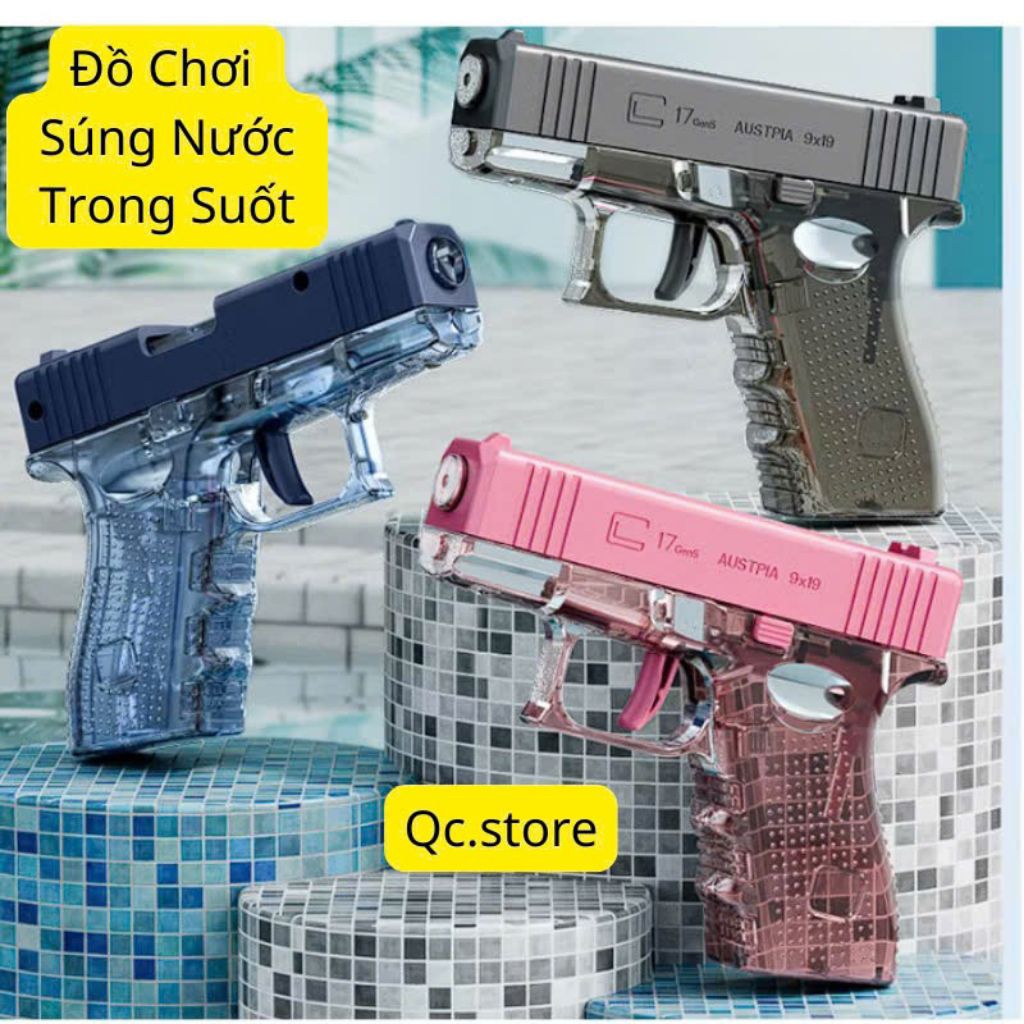 [Sale] Đồ chơi súng phun nước trong suốt M1911 cơ tay đồ chơi mùa hè dành cho bé vận động ngoài trời