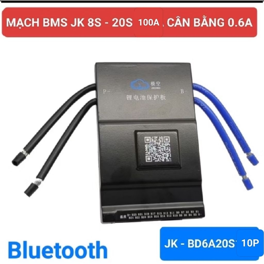 MẠCH BMS JK 8S-20S 150A CÂN BẰNG 0.6A bluetooth (JK-BD6A20S10P)