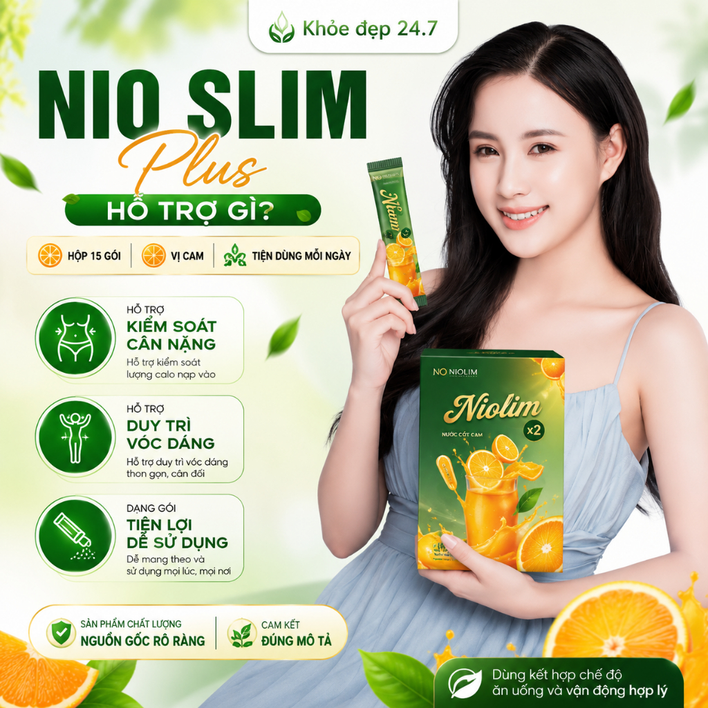 Siro Giảm Cân NIOLIM X2 Mẫu Mới giảm cân nhanh an toàn, giảm mỡ bụng hiệu quả hộp 15 ngày