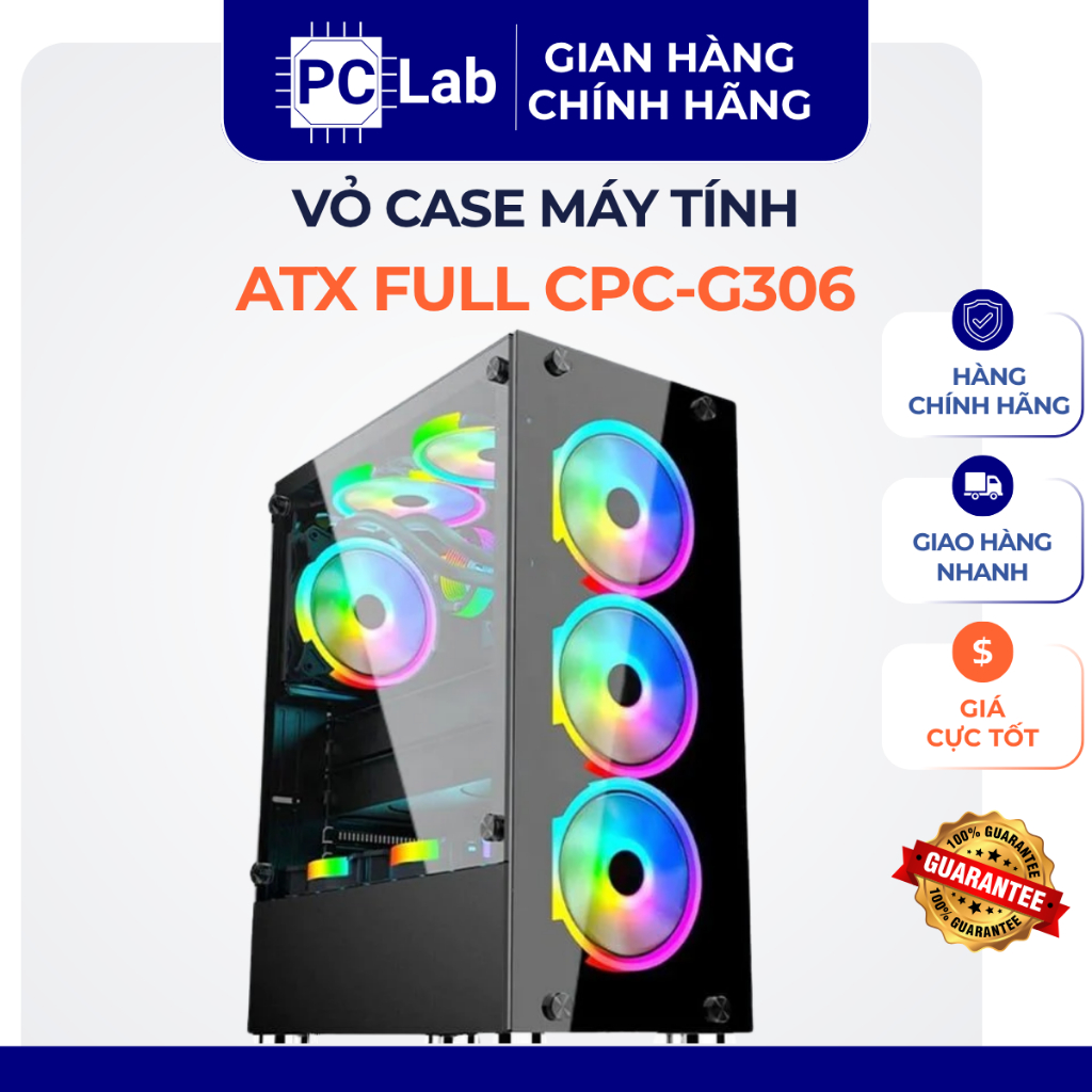 Vỏ Case Máy Tính Coolerplus CPC-G306 Gaming Hỗ Trợ ATX/M-ATX, Kính Hông, Case PC Đẹp, Chính Hãng
