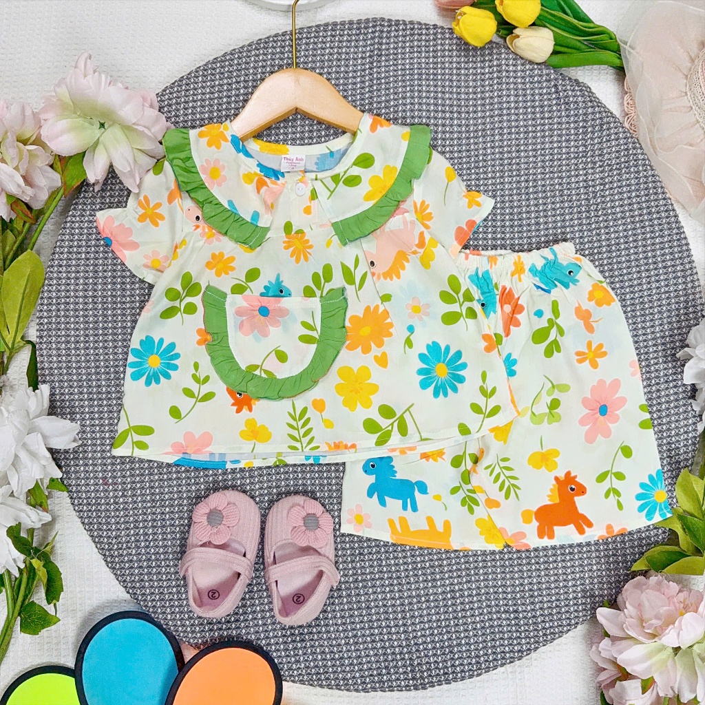 ĐỒ BỘ BÉ GÁI -TOLEXINH [17kg-41kg] set bộ tole tay ngắn quần lửng - vải loại 1
