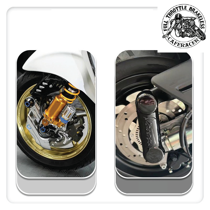 Ốp Càng Xe Máy In Logo Vespa Cực Đẹp - Pát Biển Số Độ Cho Xe Cổ Điển, Vespa PX, Sprint, Primavera Ve