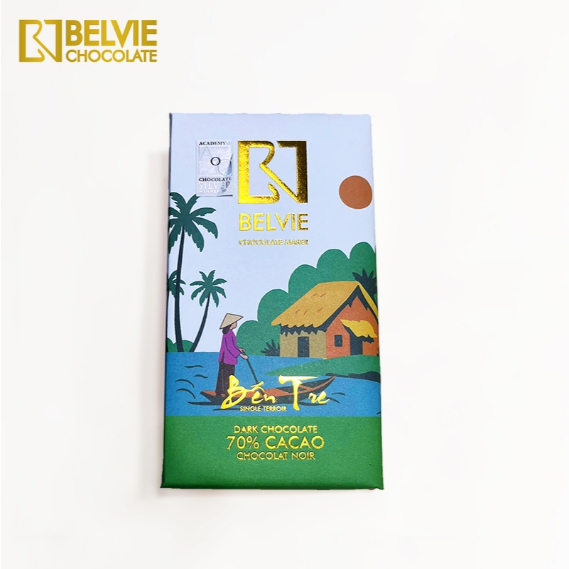 Socola Đen Belvie  Bến Tre 70% Cacao - 27gram