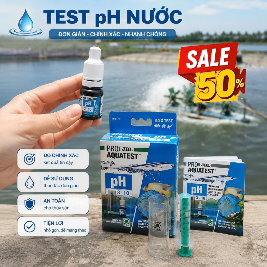 Bộ test kiểm tra PH trong nước, Test PH, Hộp Test PH - JBL Đức chính hãng