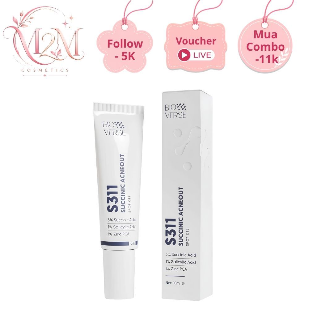 Gel chấm mụn Bioverse S311 Succinic Acneout hỗ trợ giảm mụn và se cồi mụn.