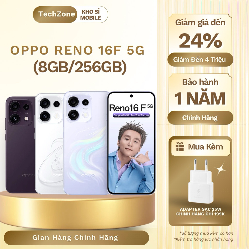OPPO Reno16 F 5G (8GB/256GB) - Hàng Chính Hãng, Nguyên Seal, BH 24T