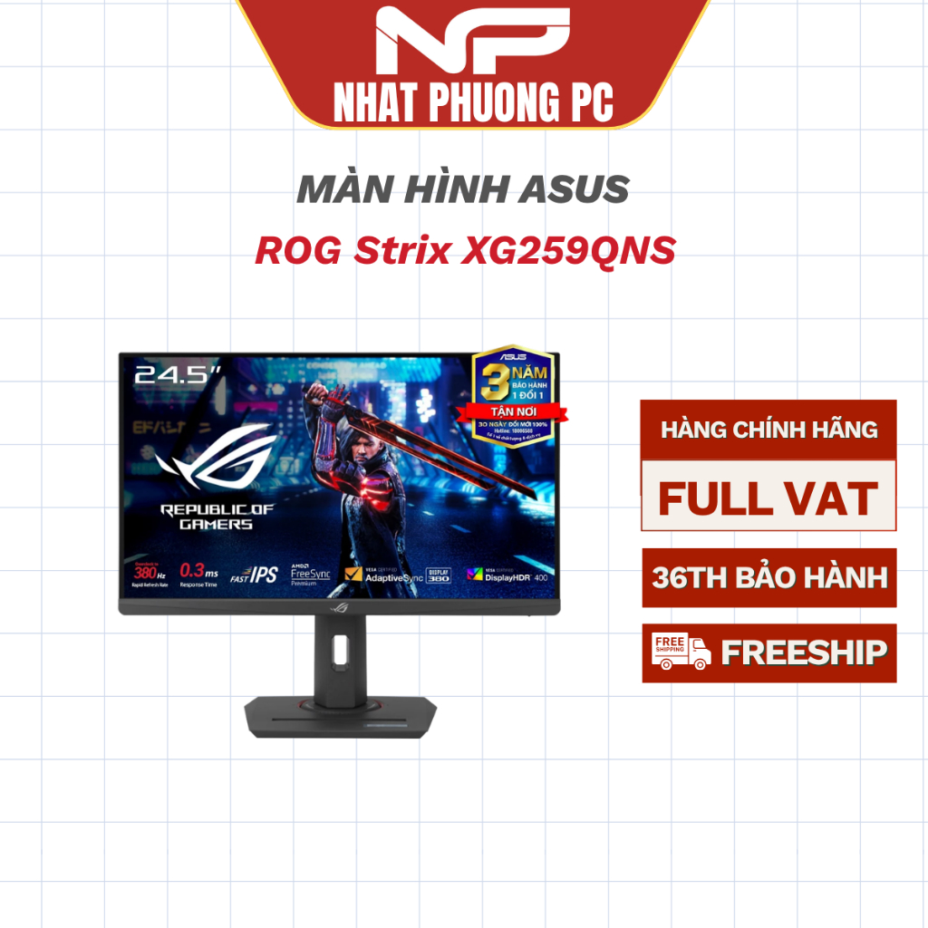 Màn Hình Gaming ASUS ROG Strix XG259QNS (24.5 inch - IPS - FHD - 380Hz - 1ms)