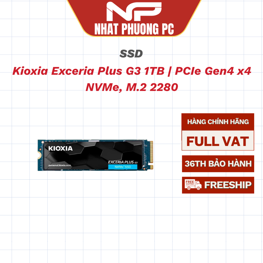 Ổ cứng SSD Kioxia Exceria Plus G3 1TB | PCIe Gen4 x4 NVMe, M.2 2280