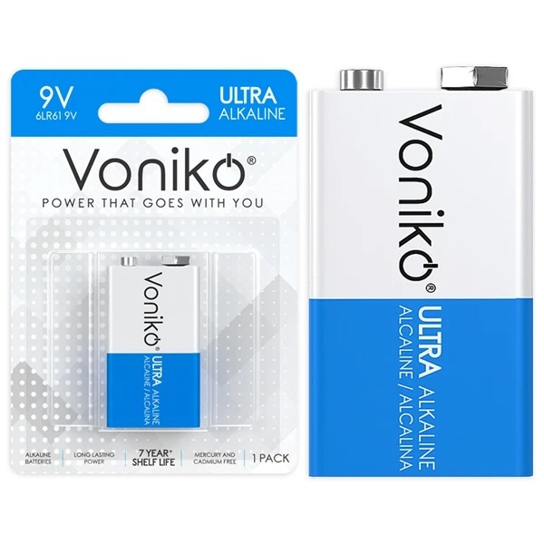 Pin 9V Voniko Ultra Alkaline vỉ 1 viên 6LR61