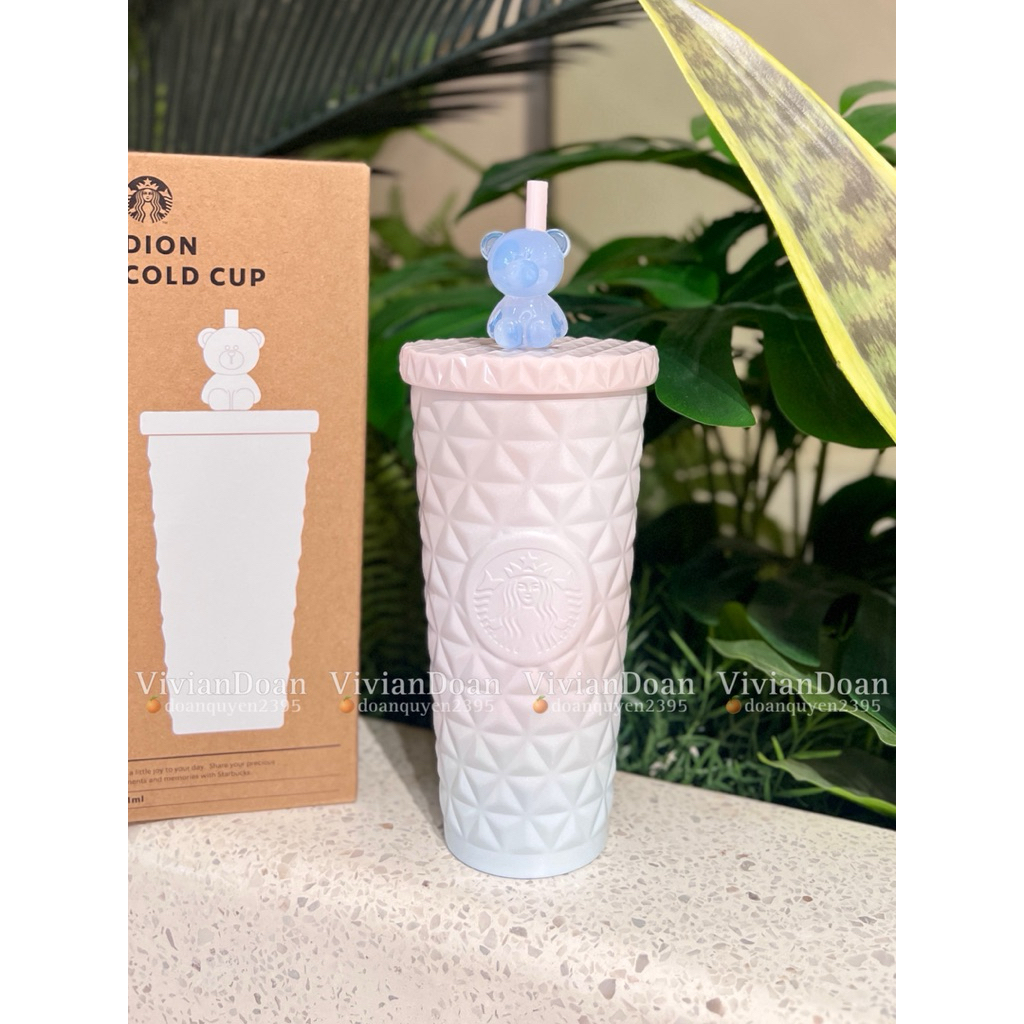 [CÓ SẴN] - [CHÍNH HÃNG] LY GIỮ NHIỆT DION SUMMER KÈM TOPPER GẤU STARBUCKS KOREA 2026