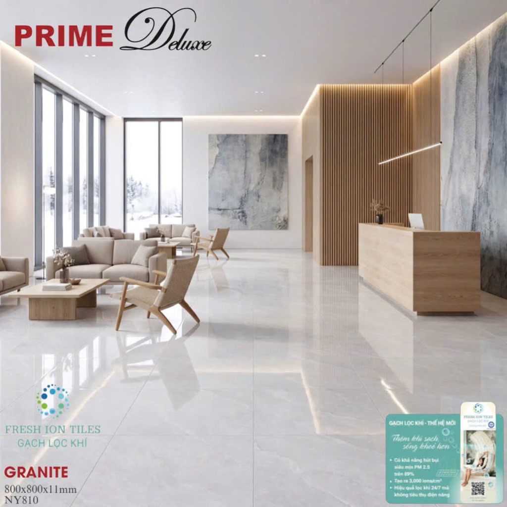 Combo 20m2 Gạch lát nền 80x80 Prime lọc khí cao cấp