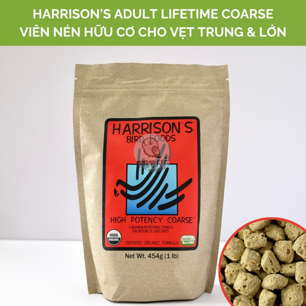 [Nguyên Seal] Harrison's High Potency Coarse - Viên Nén Dinh Dưỡng Hữu Cơ Cho Vẹt Sun, Xích, Xám, Co